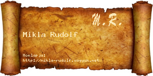 Mikla Rudolf névjegykártya